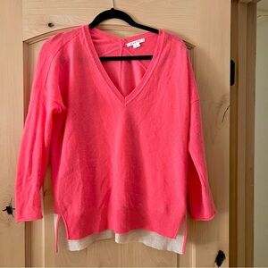 Duffy bright pink coral cashmere sweater